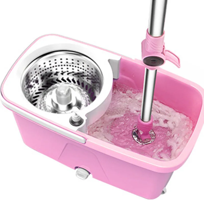MAGIC UNION Hand Pressure Double Drive Mop Reinforced Large Bucket Moving Wheel Stainless Steel Telescopic Handle Set | Дом и сад