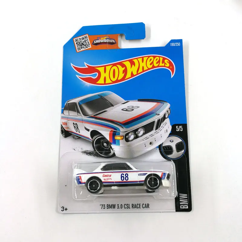 Горячие колеса 1: 64 Автомобиль 2016 73 B.M.W 3 0 CSL Гоночная машина Коллекционная серия
