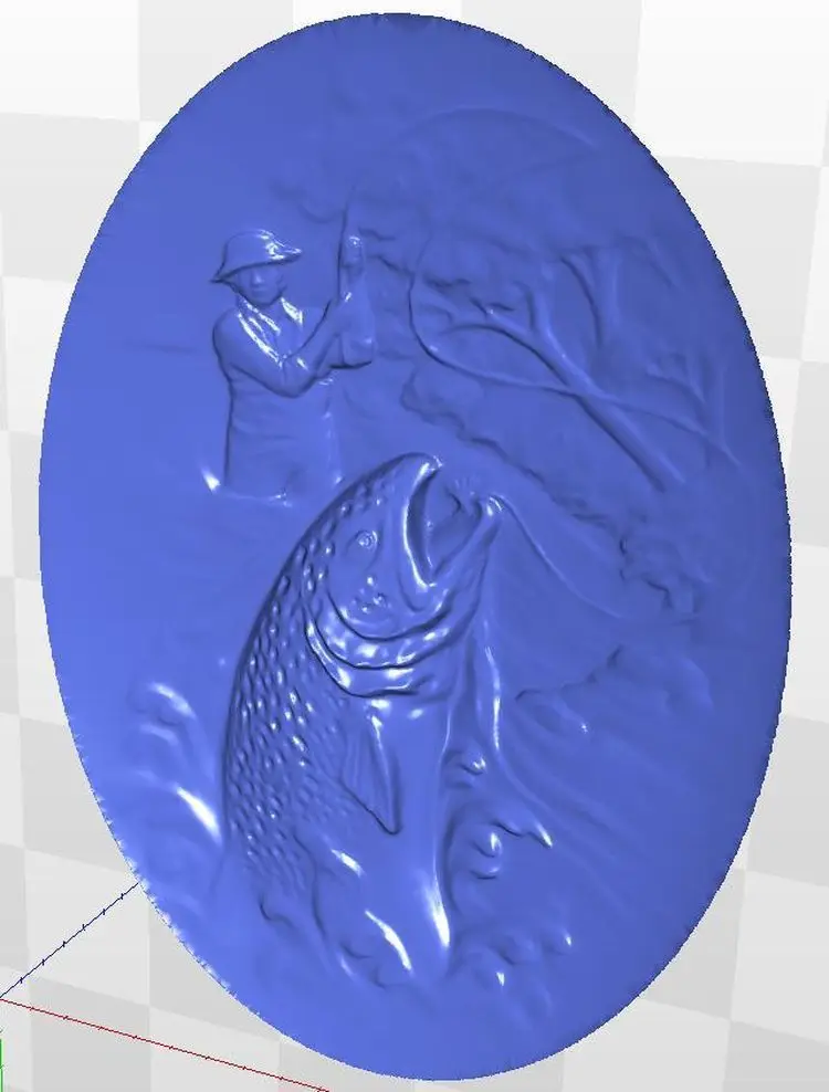 3D-рельеф panno_рыбак для ЧПУ в формате STL | Инструменты