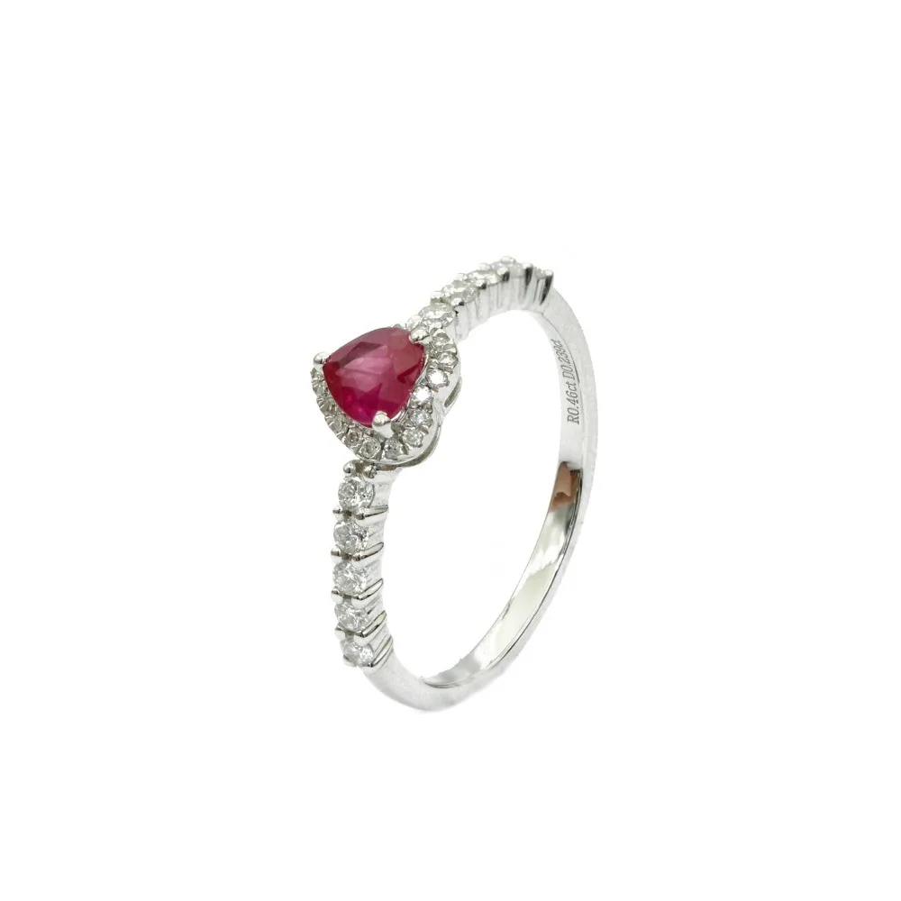 LASAMERO в форме сердца 0.3CT натуральный рубин драгоценный камень Halo бриллиант 18k