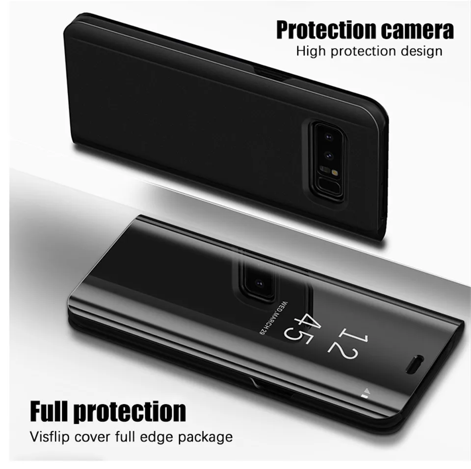 Прозрачный зеркальный чехол для телефона Samsung Galaxy S9 S8 S7 S6 Edge Plus Note 8 5 A3 A5 A7 A8 2017 2018 |