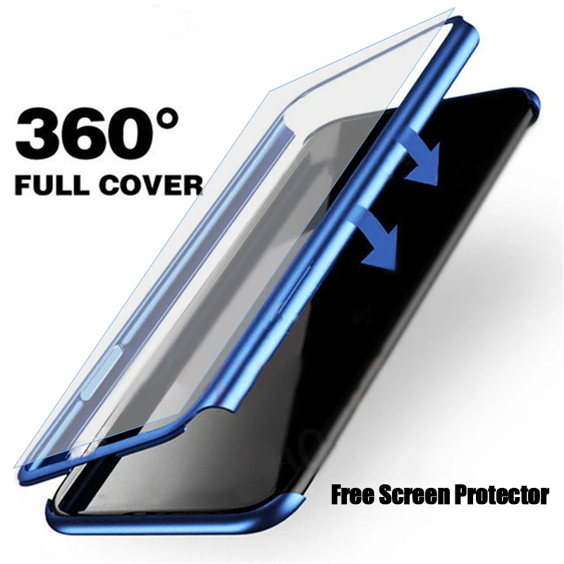 360 полная защита чехол для Samsung Galaxy S10 S9 S8 Plus Note 9 8 S7 Жесткий ПК iPhone XS Max XR X 7 6 6S +
