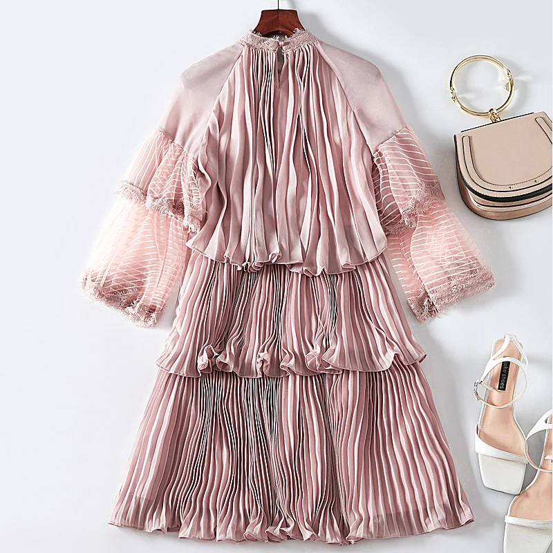 Женское короткое шифоновое платье элегантное Плиссированное пляжное в стиле