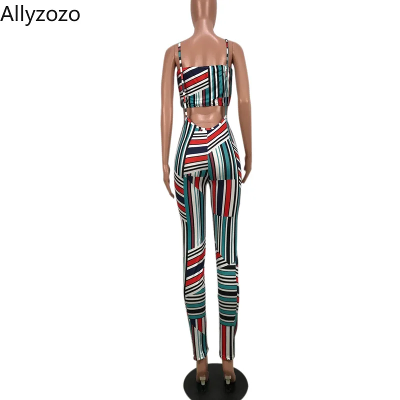 Комплект из 2 предметов Allyzozo летняя повседневная майка без бретелек с принтом в