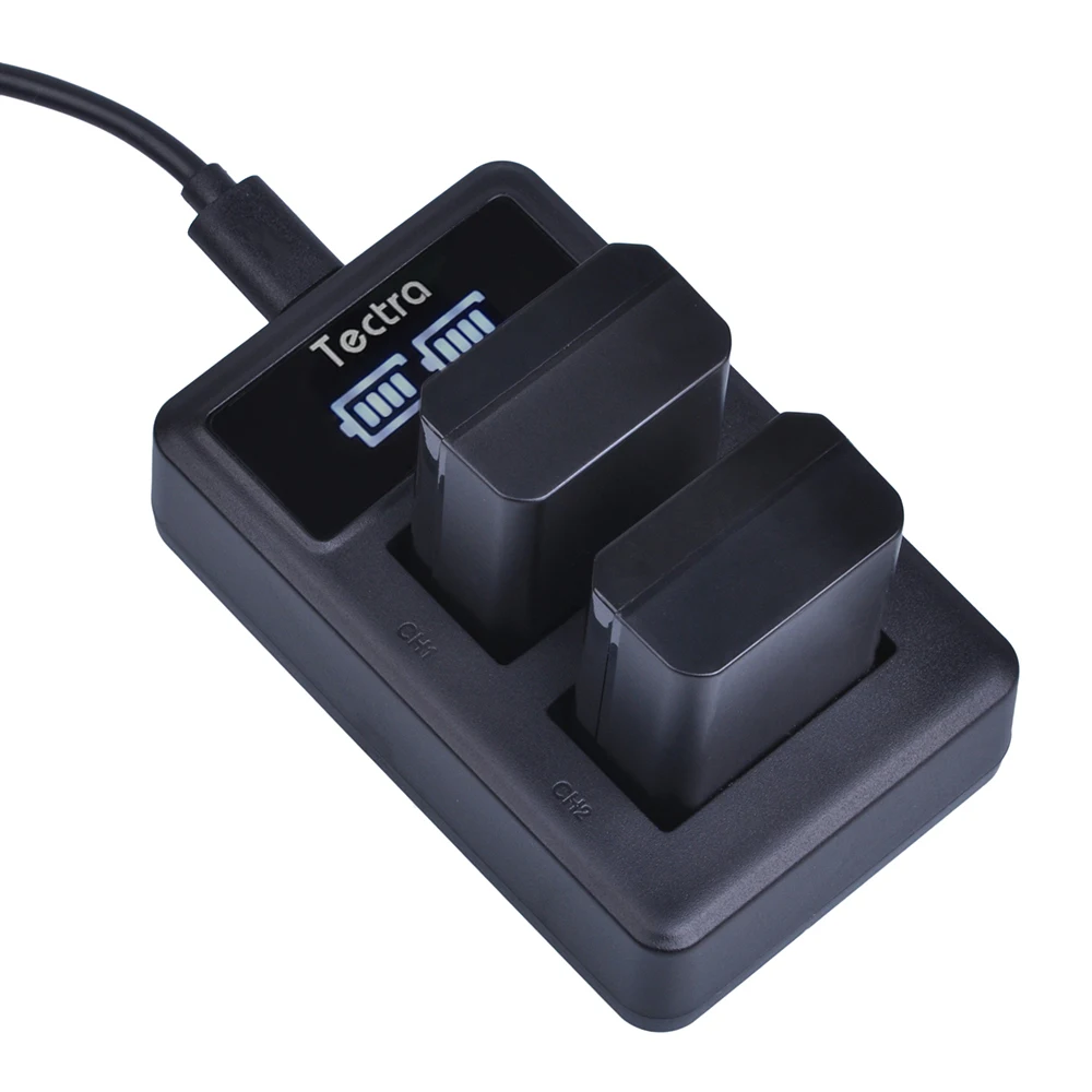Tectra 3 шт. NP-FW50 NPFW50 NP FW50 батарея + светодиодный дисплей USB двойное зарядное