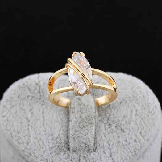Новое модное Золотое овальное фианитовое кольцо на палец оптовая продажа
