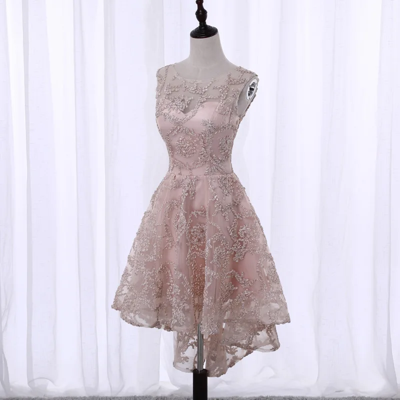 2020 Vestido De Festa Простое розовое кружевное коктейльное платье с глубоким вырезом