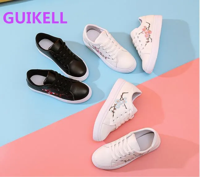 Guikell 2017 Весна Лето Новая обувь Горячая подошве уличные белые парусиновые туфли