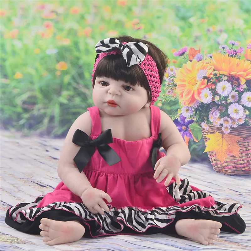 Reborn Baby Doll полный Силиконовый Кукла новорожденного ребенка девочка игрушка