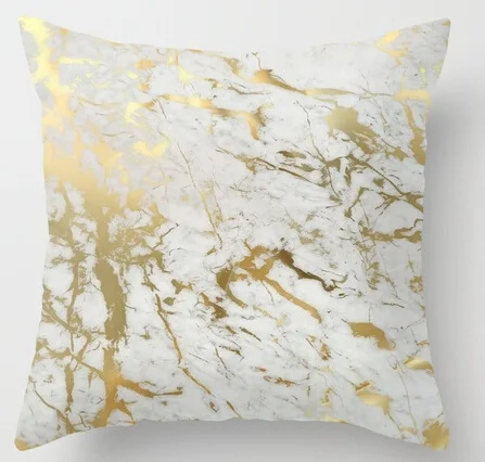 

Hot Selling Pillow Gold Marble Inspired Beauty of Marble Luxury Printing Square Zippered Pillow Sham Personalized Pillowcase