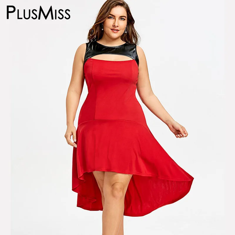 PlusMiss/большие размеры 5XL из искусственной кожи в стиле пэчворк для вечеринки без
