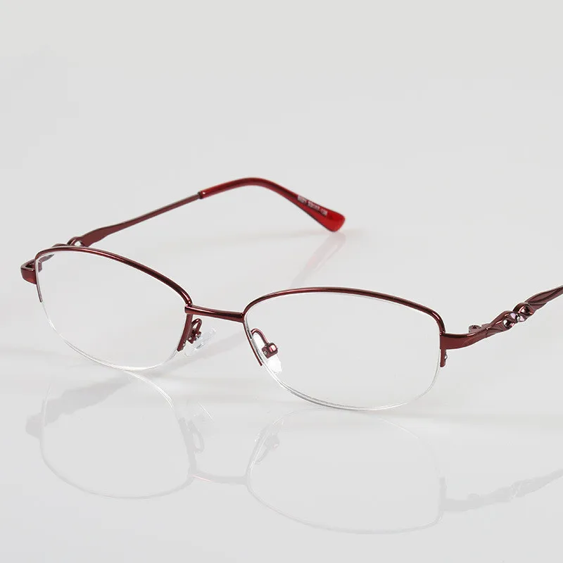 Очки Chashma женские оптические антибликовые прозрачные в полуоправе металлические