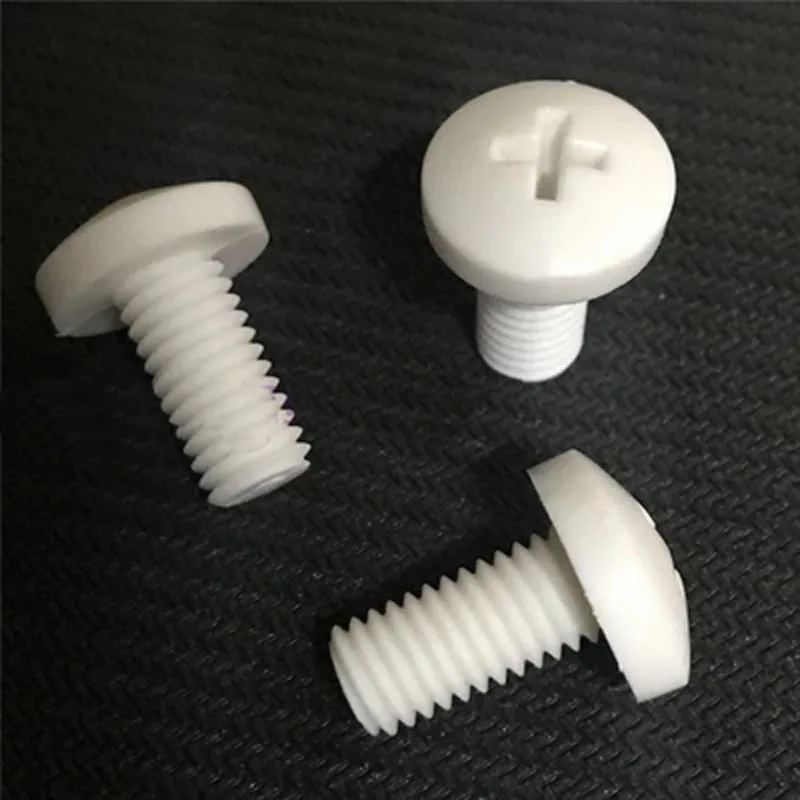 

50pcs M2M2.5 Polypropylene PP Cross round head Acid and alkali resistant preservative plastic Phillips screw bolt 6-16mm Long