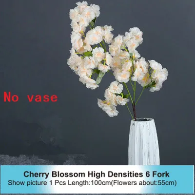 High 6 Fork High Densities 4 6 fork Fake Cherry Blossom Flower Branch Begonia Sakura Tree Stem for Event Wedding Tree Deco Artificial Decora - Цвет: High 6 Fork