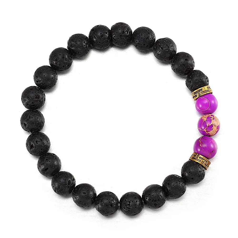 Natural Stone Bracelet Men Black Lava Healing Balance Diffuser Beads Bracelets For Women Jewelry Chrismas Gift | Украшения и