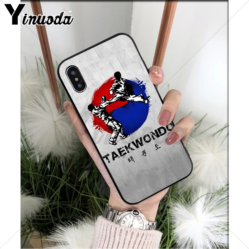 Yinuoda Kungfu тхэквондо ТПУ Мягкий силиконовый чехол для телефона чехол для iPhone X XS MAX 6 6S 7 7plus 8 8Plus 5 5S XR