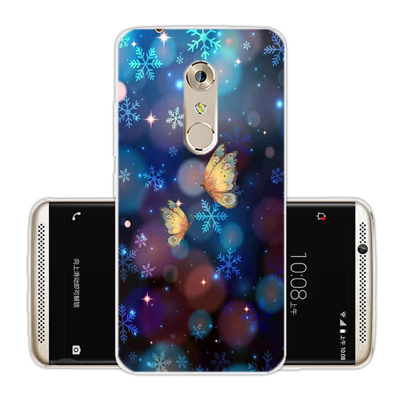 Мягкий силиконовый чехол для телефона ZTE Axon 7 синяя задняя крышка 5 &quot прозрачный