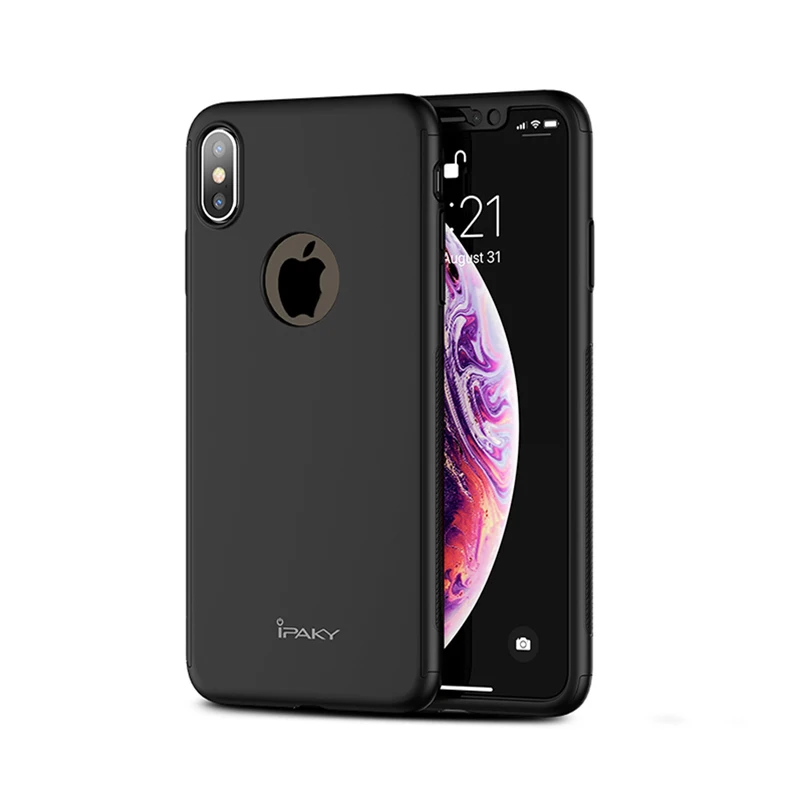 Для Apple iPhone Xs Max Чехол iPaky 360 Полный для Xr Тонкий чехол 10 ультра тонкий PC X s |