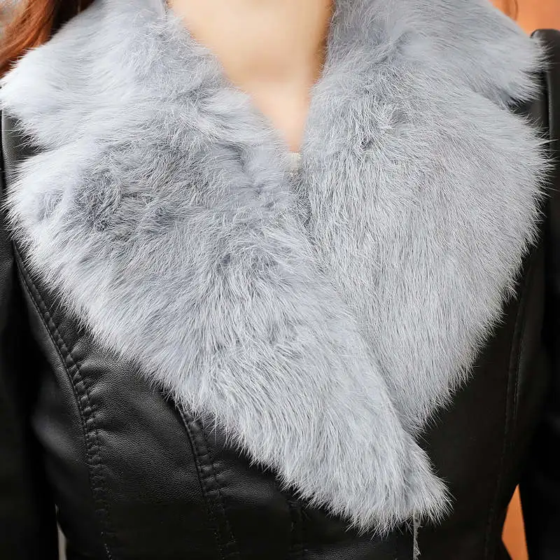 Плюс бархатная хлопковая зимняя куртка женская Chaqueta Mujer лацкан Кролик Мех