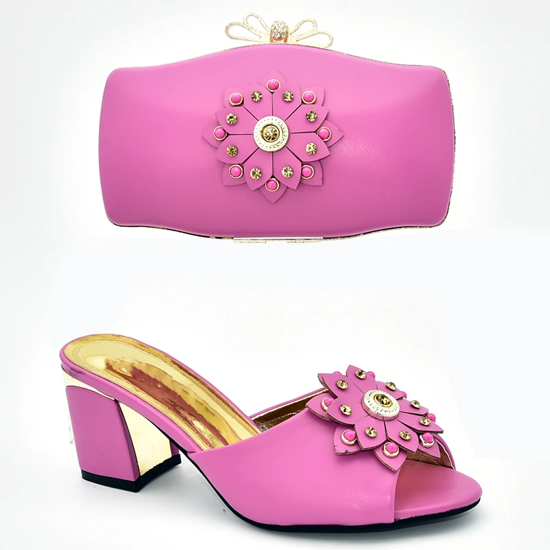 New Italian Women Wedding Shoes and Bag Set Decorated with Rhinestone Designer Luxury 2019 High Heel | Обувь