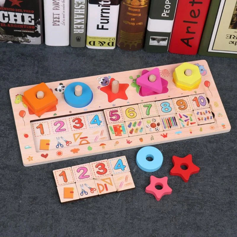 Детская деревянная головоломка Монтессори цифровая буква модель для