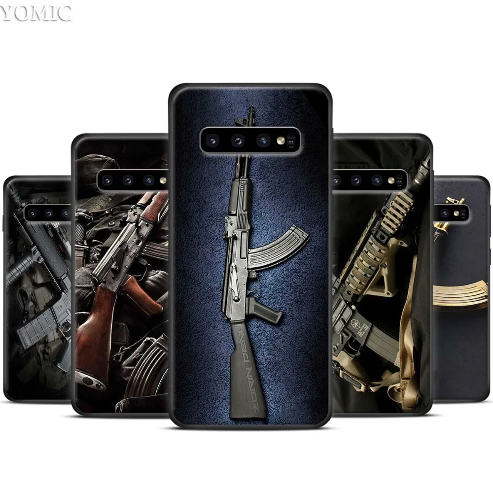 Оружейные пули AK47 пистолет черный чехол для Samsung Galaxy S20 FE S21 Примечание 20 Ультра S10