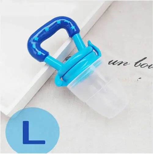 Feeding Blue L Детские пустышки, Детские Безопасные принадлежности для кормления, соска, бутылочки, соска, свежие фрукты, молоко, Nibbler, кормушка для младенцев - Цвет: Feeding Blue L