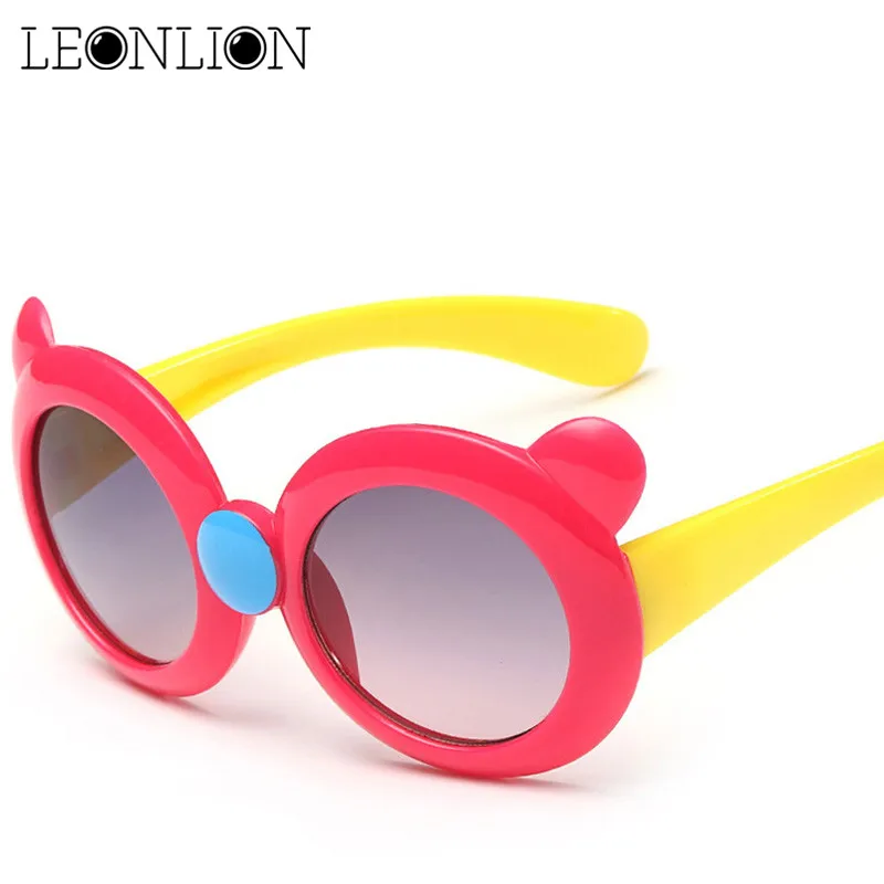 LeonLion 2018 Карамельный цвет мультфильм Детские солнечные очки Открытый силикагель