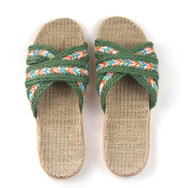 Новинка 2019 модные летние домашние Нескользящие тапочки FAYUEKEY из хлопка и льна