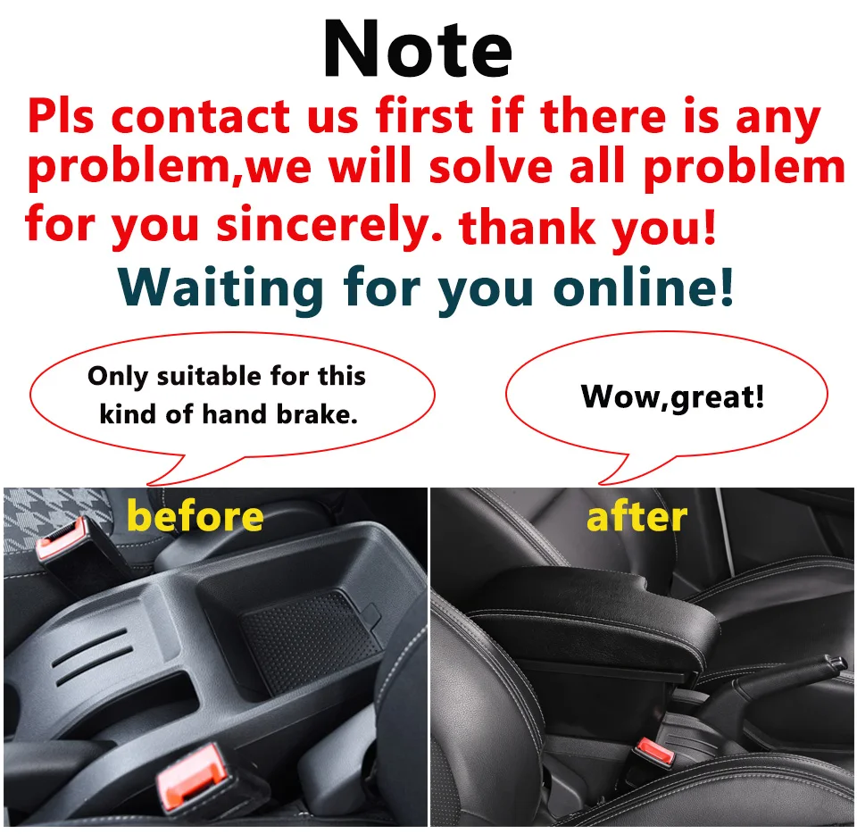 for MG ZS armrest box universal car center console caja modification double raised with USB No assembly