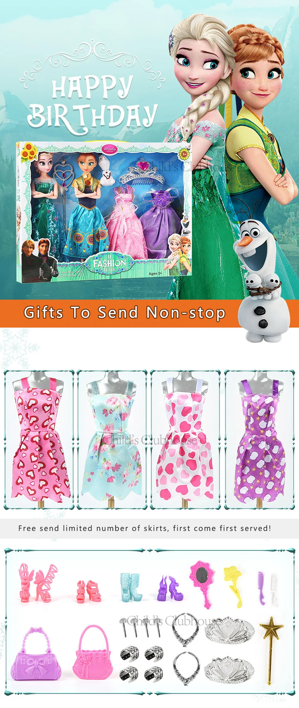 Disney 30cm Frozen Doll Elsa Anna Princess Action Body Toy Fairy Fantasy Figure Model Girl Dress Up DIY Accessories For Kid Gift