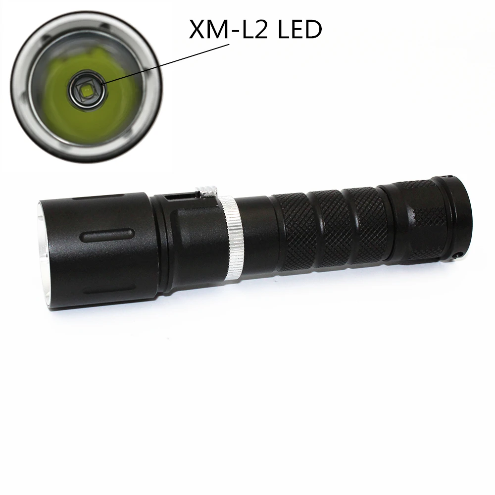 Светодиодный фонарик Дайвинг 1200 люмен XM L2 подводный 100 м Водонепроницаемый