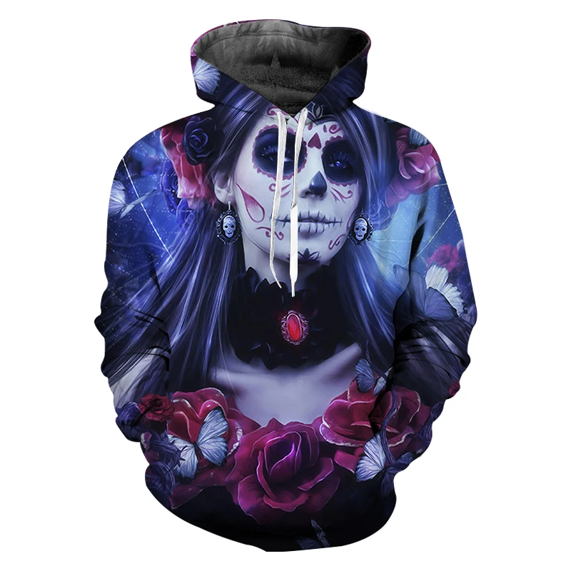 Мужские худи с 3D принтом &quotдень мертвецов&quot унисекс толстовка большого размера