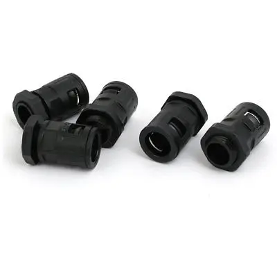 

5 Pcs PG9 PA Ripple Pipe Connector Joint Black for AD13 Corrugated Tube