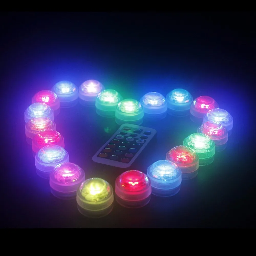 20 PCS/Lot Popular Waterproof Small Battery Operated Single Mini Led Submersible Lights For Crystal Vases Centerpiece Decoration | Лампы и