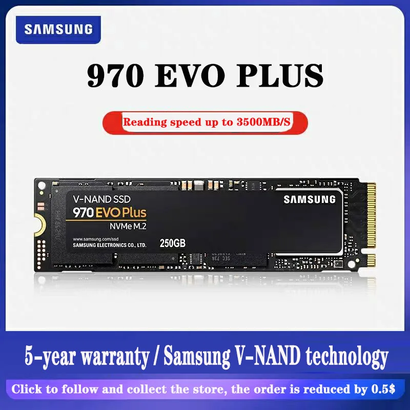Samsung SSD M2 970 EVO Plus 250 ГБ 500 Гб ТБ NVMe M.2 2280 Внутренний твердотельный накопитель 3300