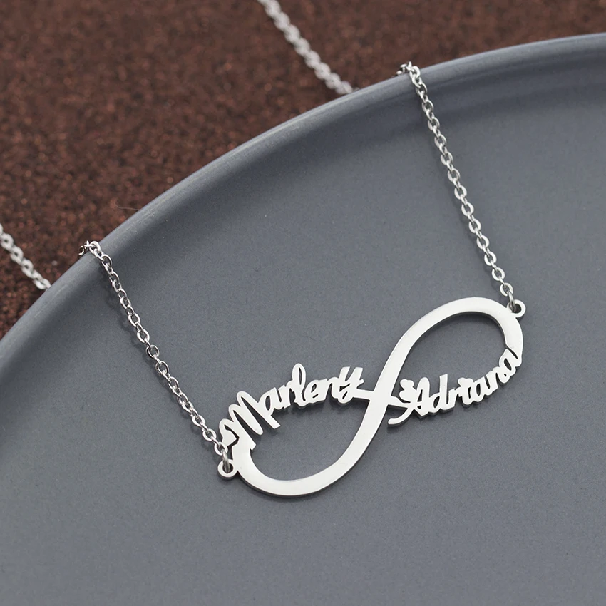 

Customized Infinity Name Necklace Personalized Nameplate Choker Necklaces For Women Men Jewelry Friendship Bridesmaid Gift BFF