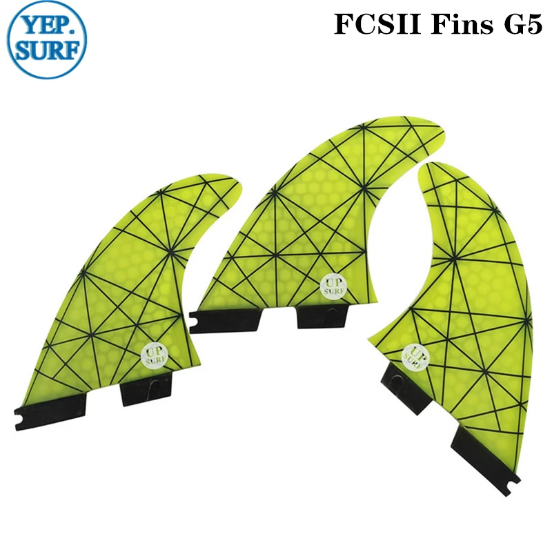 FCSII G5 M Размер доски для серфинга желтый цвет соты ребра три набор FCS 2 Горячая
