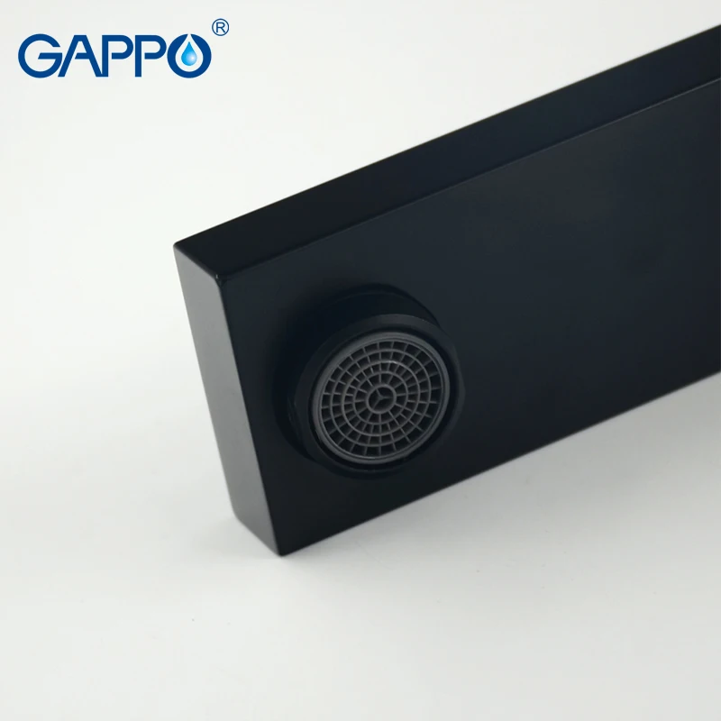 Смеситель для раковины GAPPO черный кран из латуни крепление на раковину