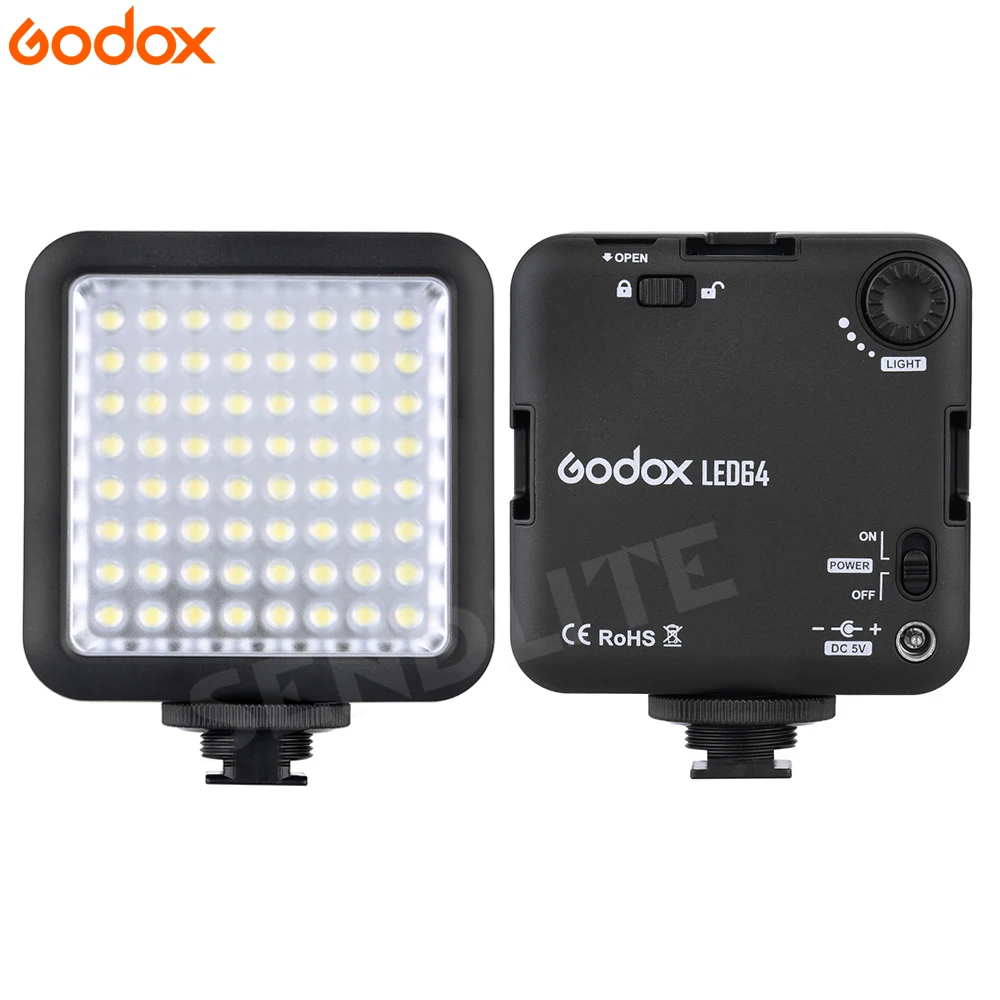 Godox 64 LED Video Camera On-camera Light for DSLR Camcorder mini DVR Selfie News Interview Macrophotography | Электроника