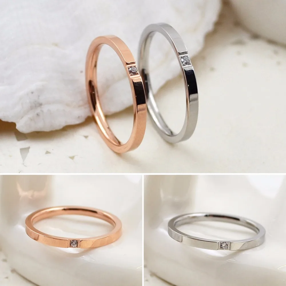 Мужское/женское/Мужское обручальное кольцо с одним кристаллом|Обручальные