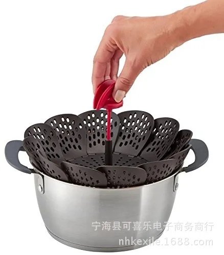 5 Pieces Lotus Type Retractable Handle Folding Steamers Steamer Steamed Basket Fruit | Дом и сад