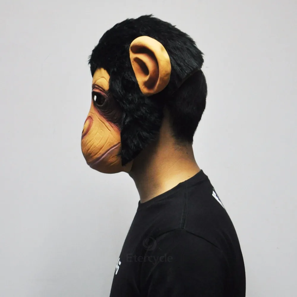 Маска шимпанзе с животным лицом латексная маска большие уши орангутанг Хэллоуин