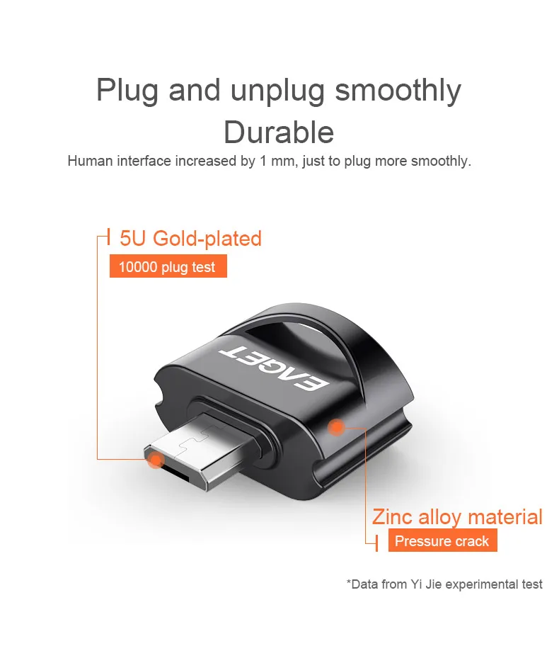 EAGET EZ02-M интерфейс микро адаптер OTG функция превращается в телефон USB флэш-накопитель адаптеры для мобильных телефонов