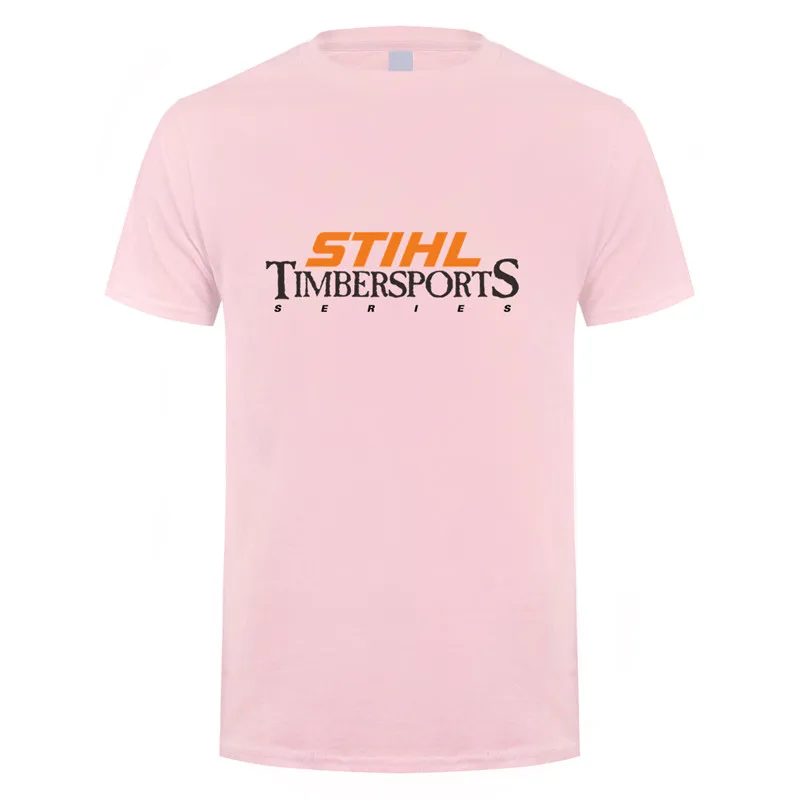 Light pink Stihl Timbersports серия футболка мужская с коротким рукавом хлопок лето Человек Stihl Футболка мужская футболка DS-004 - Цвет: Light pink