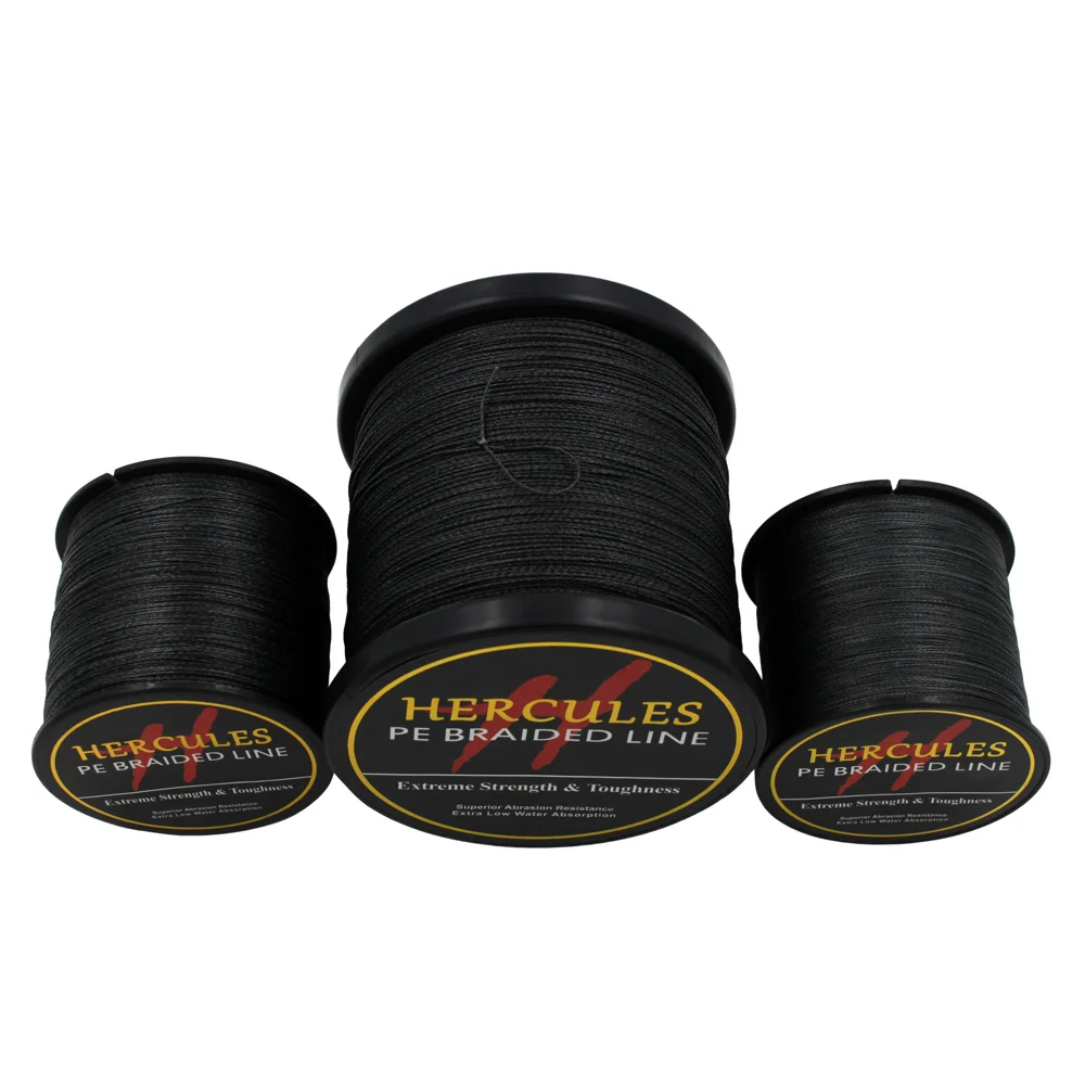 Плетеная рыболовная леска Hercules hengelsport черная 4 нити 100 м 300 500 1000 1500 2000 | Спорт и