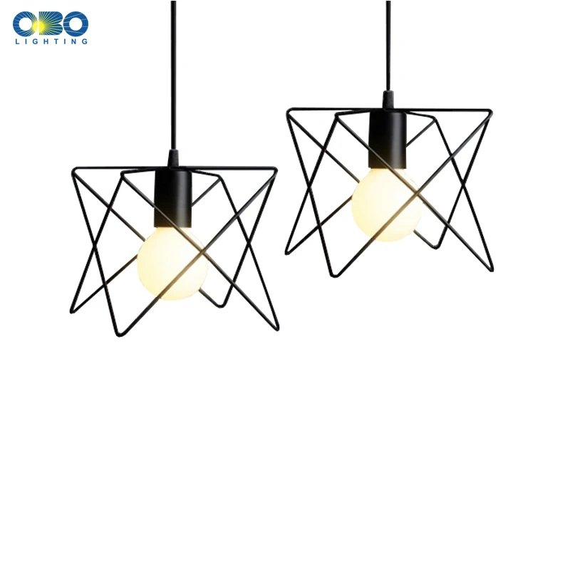 Винтажные подвесные светильники в черной железной рамке для бара/магазина