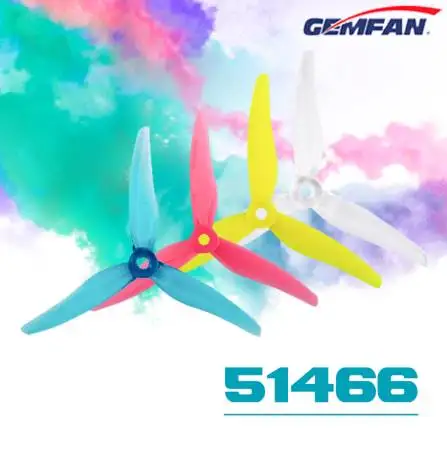 

24pcs/12pairs Gemfan Hurricane 51466 tri-blade Propeller Props for 2306 2207 Motor RC FPV Multirotor 3 Blade CW CCW Propeller