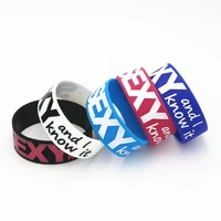 1pc silicone bracelets bangles sexy and i know it wrist band men black red letter bracelet couple women men jewelry gift sh115