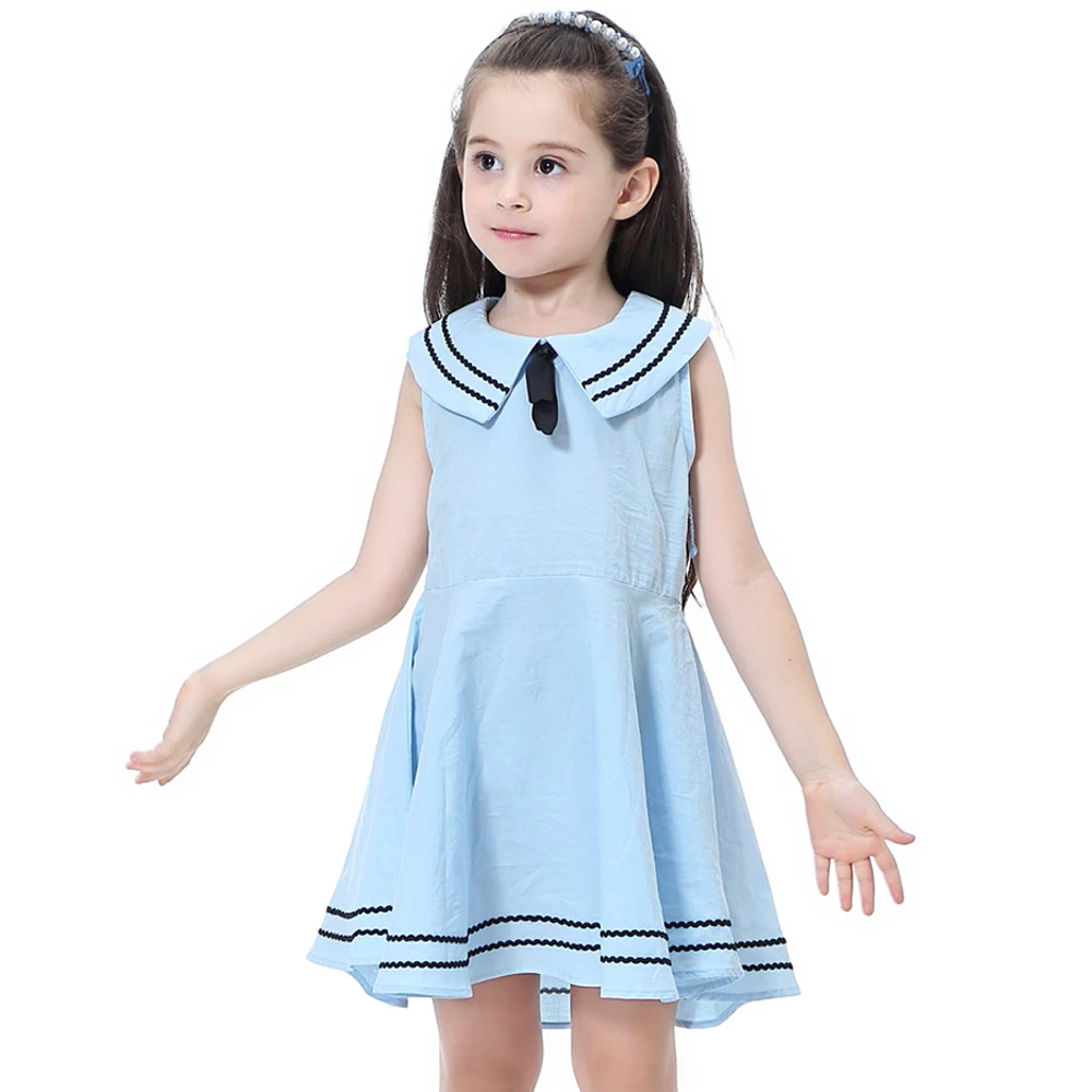 little girls dresses summer 2020 kids girl princess dress cute solid cotton elegant children clothes size for 23 4 5 6 7 8 years | Детская
